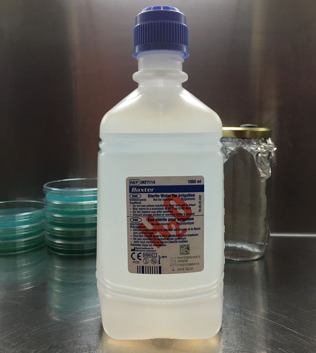 Distilled water 1000ml, Sterile water for mycology.